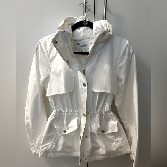 Cole Haan Women’s White Packable Rain Jacket - Size S - Picture 1 of 4
